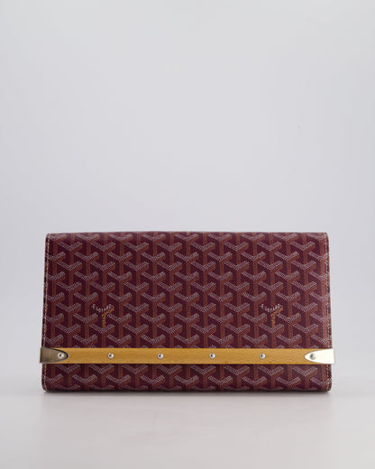 Goyard Burgundy Monte Carlo Canvas Clutch Bag with Silver Hardware