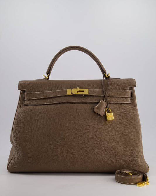 Hermès Kelly 35cm Bag in Etoupe Togo Leather with Gold Hardware