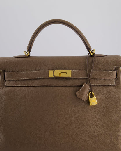 Hermès Kelly 35cm Bag in Etoupe Togo Leather with Gold Hardware
