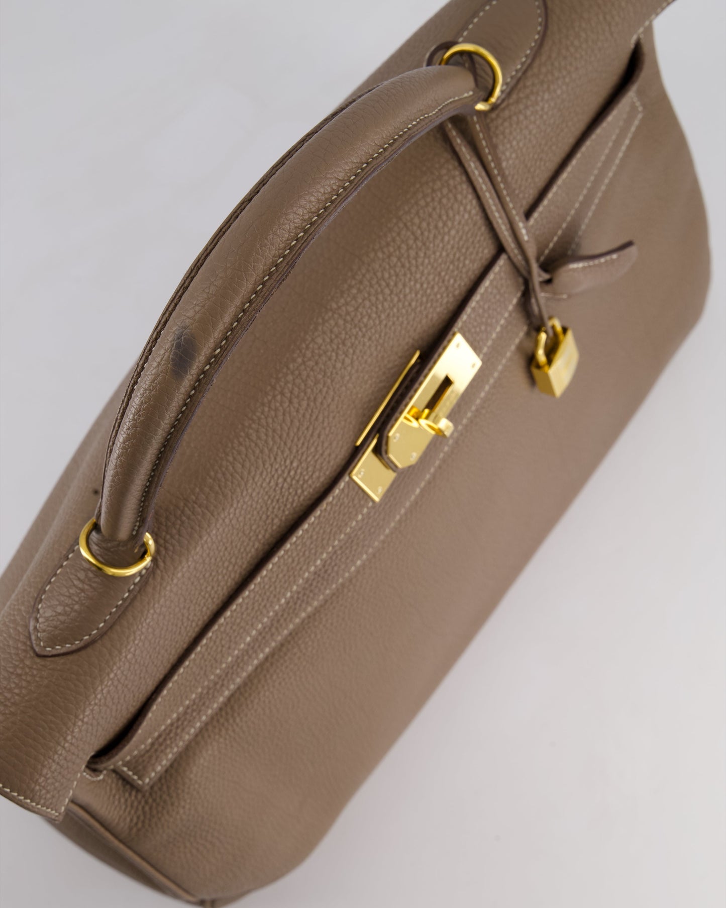 Hermès Kelly 35cm Bag in Etoupe Togo Leather with Gold Hardware
