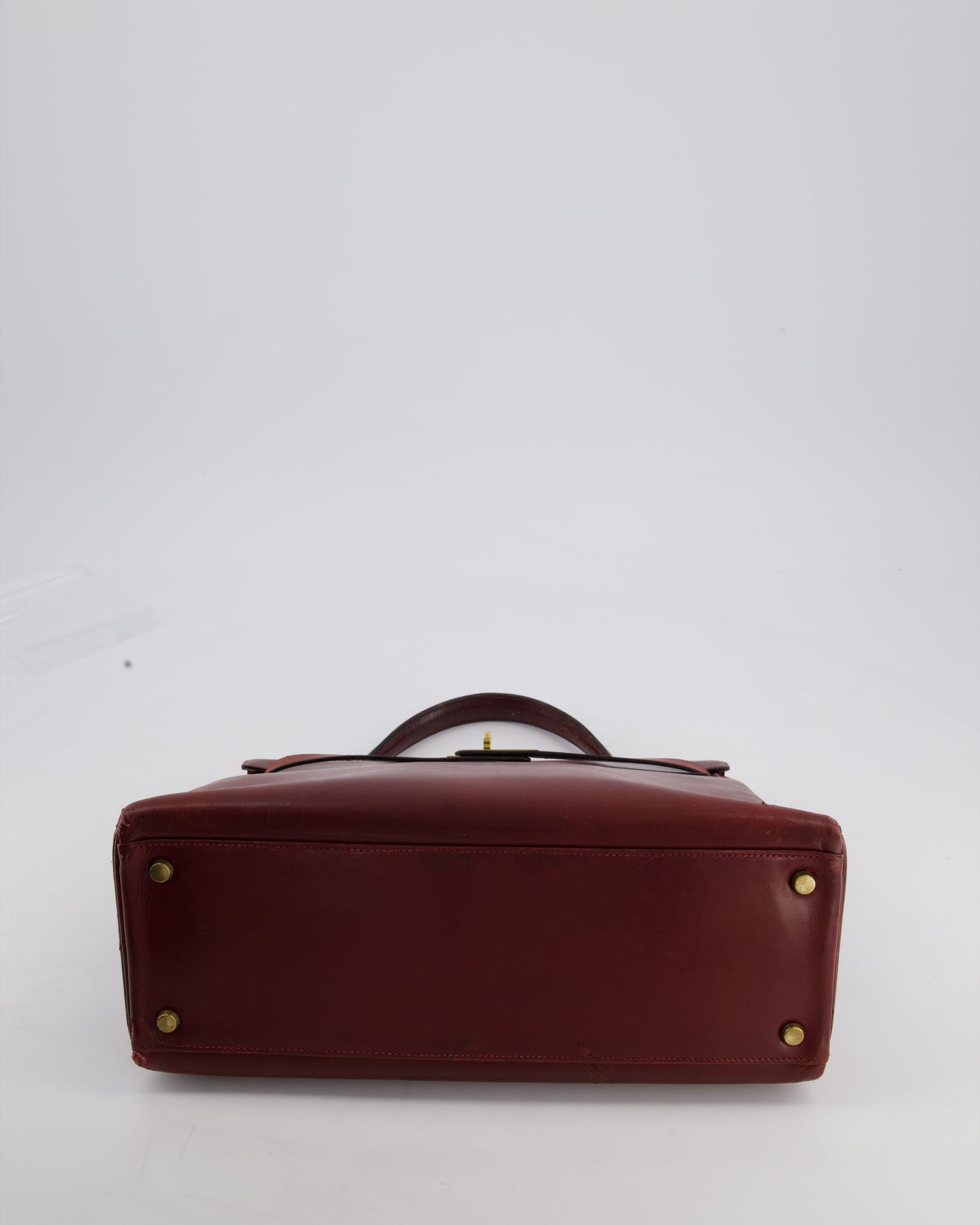 *FIRE PRICE* Hermès Vintage Kelly 32cm Bag in Rouge H Box Leather with Gold Hardware