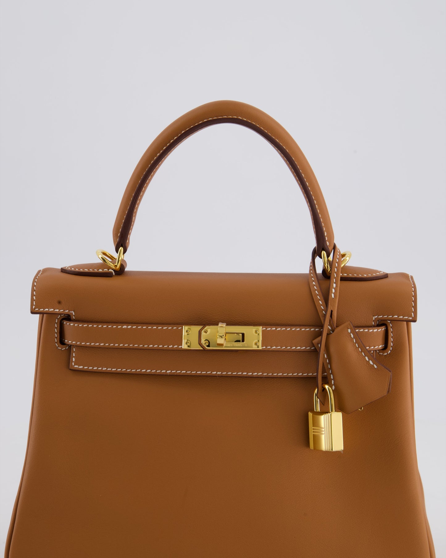 Hermès Kelly 25cm Retourne Bag in Gold Swift Leather with Gold Hardware