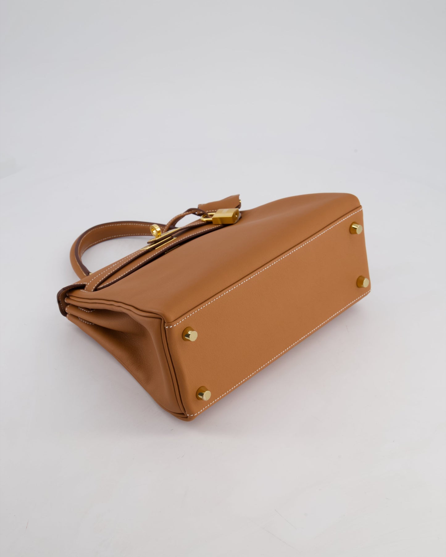 Hermès Kelly 25cm Retourne Bag in Gold Swift Leather with Gold Hardware