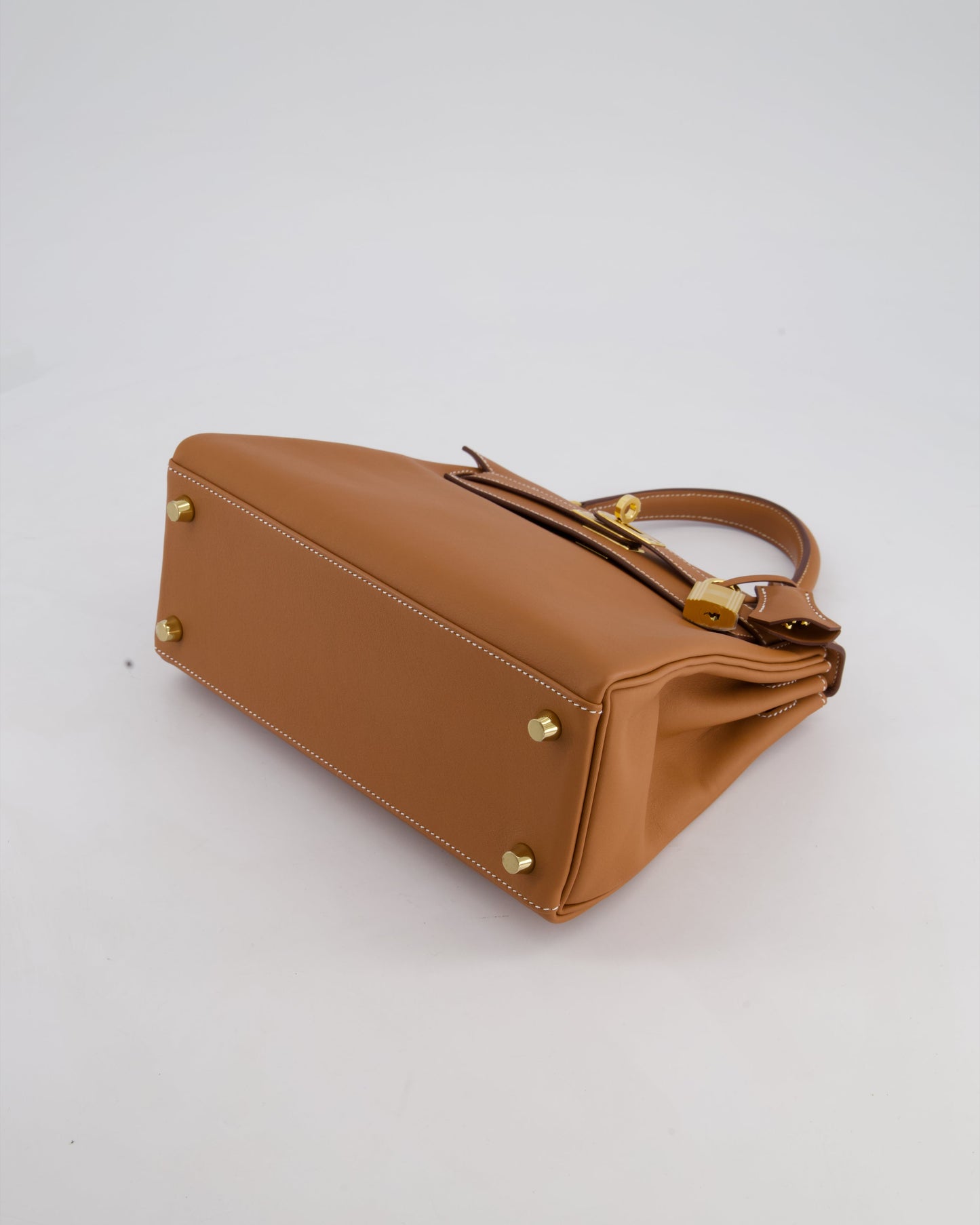 Hermès Kelly 25cm Retourne Bag in Gold Swift Leather with Gold Hardware