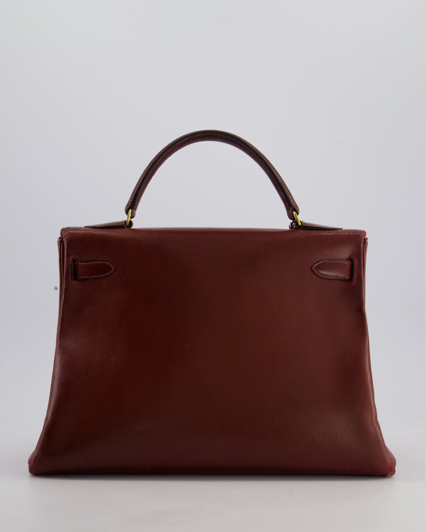 *FIRE PRICE* Hermès Vintage Kelly 32cm Bag in Rouge H Box Leather with Gold Hardware