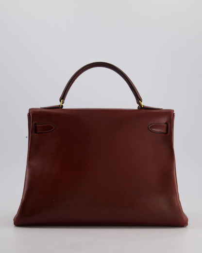 *FIRE PRICE* Hermès Vintage Kelly 32cm Bag in Rouge H Box Leather with Gold Hardware