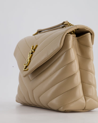 Saint Laurent Beige Small Lou Lou Bag with Gold Hardware