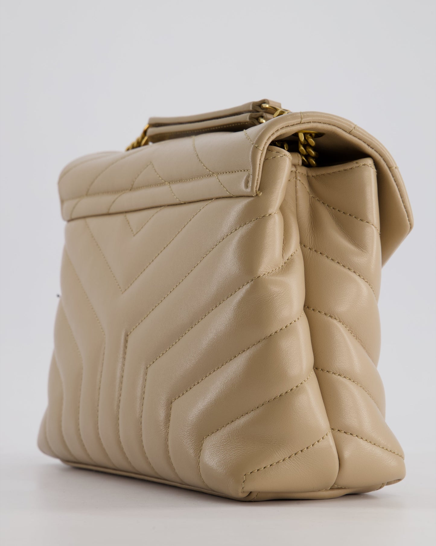 Saint Laurent Beige Small Lou Lou Bag with Gold Hardware