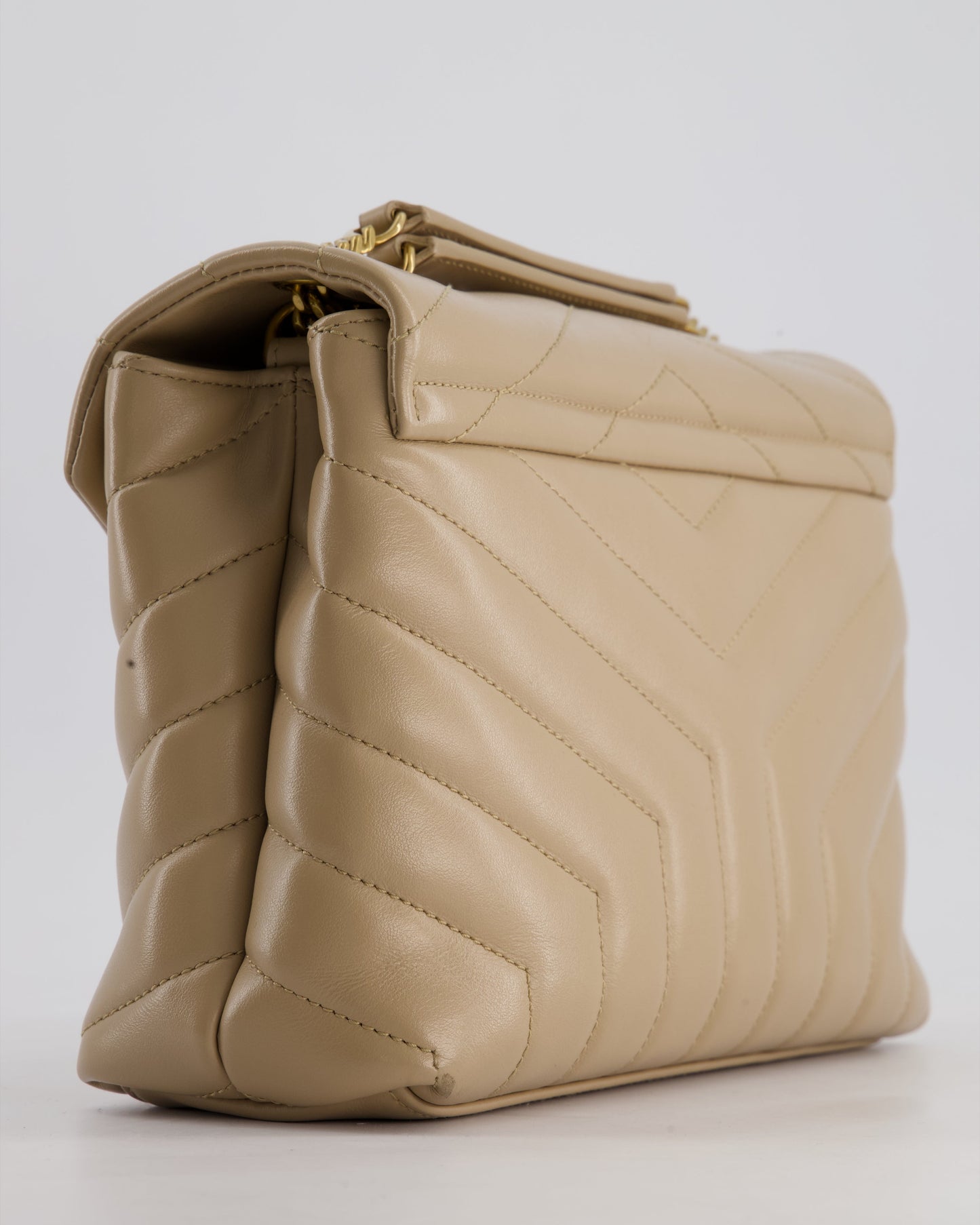 Saint Laurent Beige Small Lou Lou Bag with Gold Hardware
