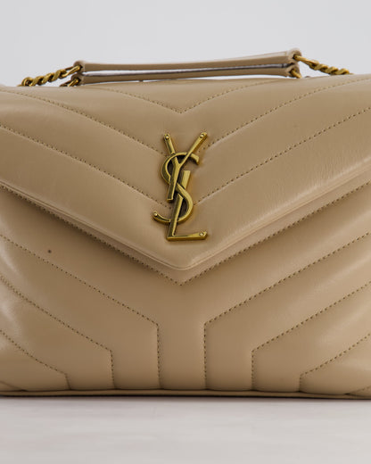 Saint Laurent Beige Small Lou Lou Bag with Gold Hardware
