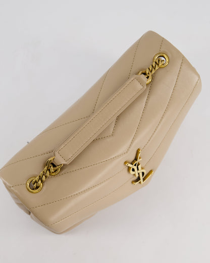 Saint Laurent Beige Small Lou Lou Bag with Gold Hardware