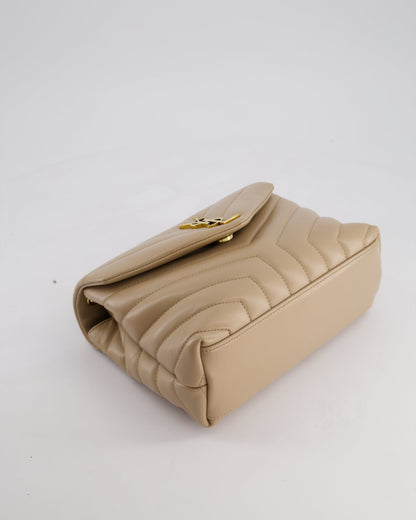 Saint Laurent Beige Small Lou Lou Bag with Gold Hardware