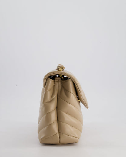 Saint Laurent Beige Small Lou Lou Bag with Gold Hardware