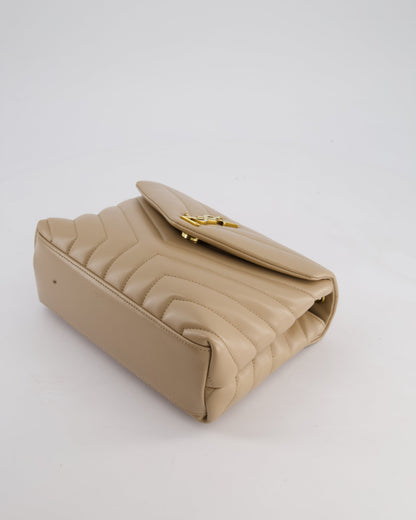 Saint Laurent Beige Small Lou Lou Bag with Gold Hardware