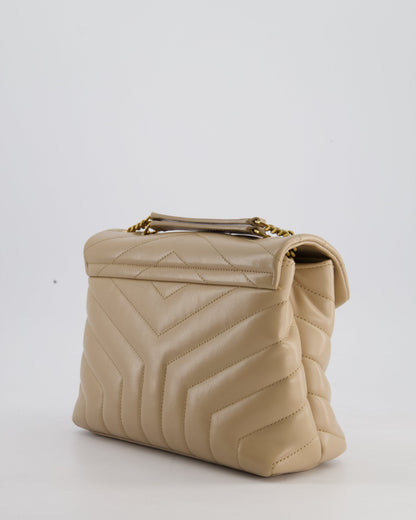 Saint Laurent Beige Small Lou Lou Bag with Gold Hardware