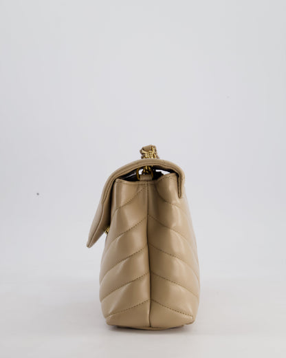 Saint Laurent Beige Small Lou Lou Bag with Gold Hardware