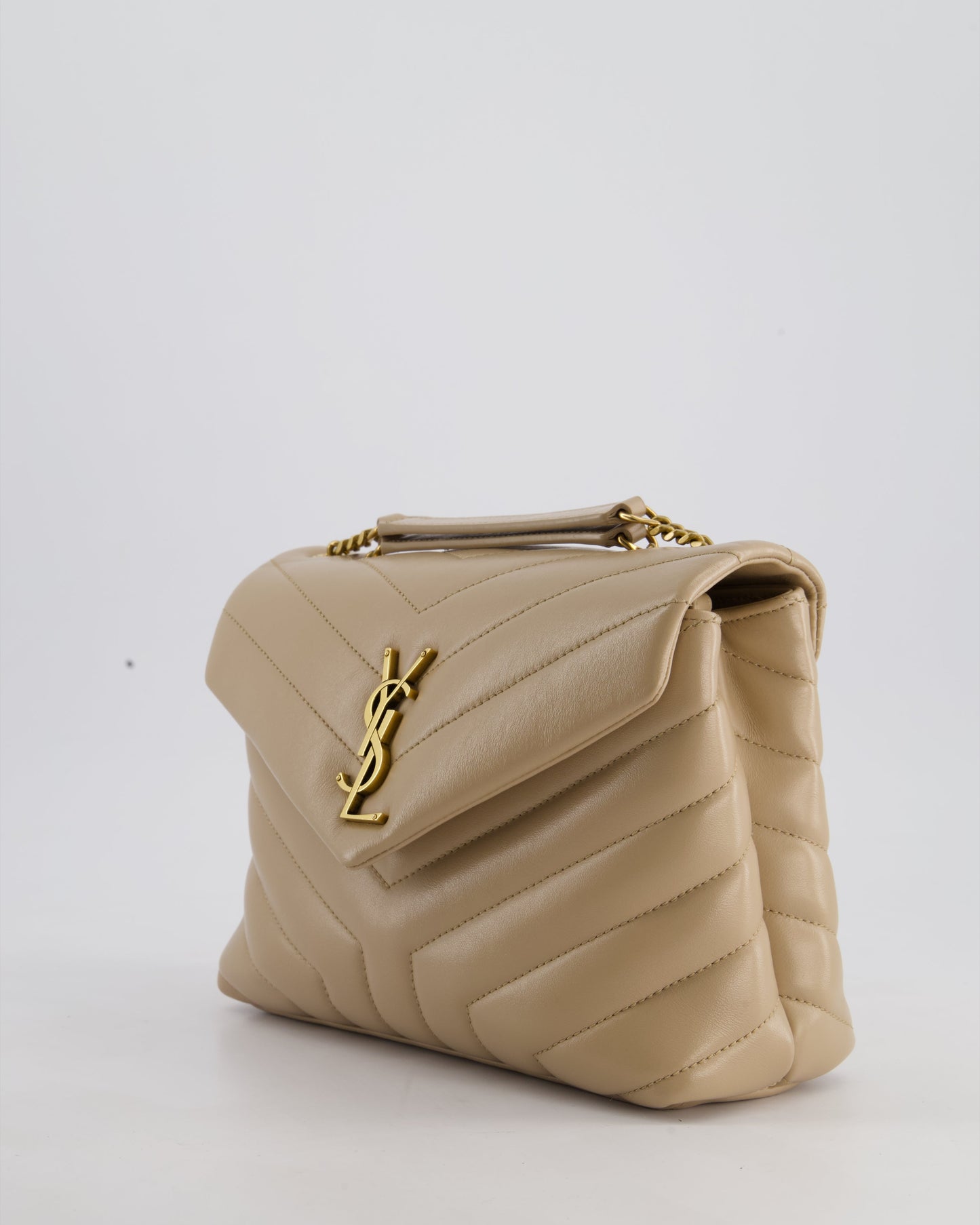 Saint Laurent Beige Small Lou Lou Bag with Gold Hardware