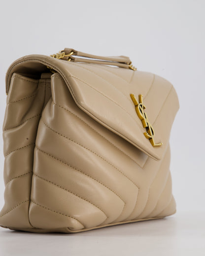 Saint Laurent Beige Small Lou Lou Bag with Gold Hardware