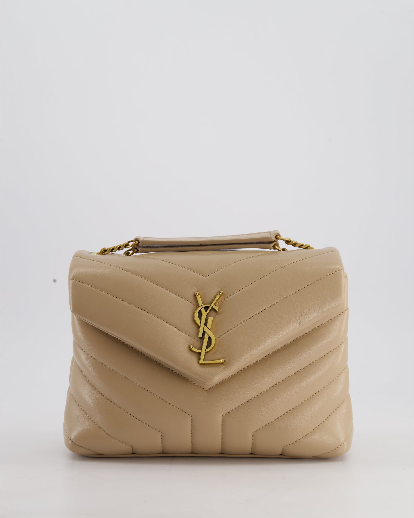 Saint Laurent Beige Small Lou Lou Bag with Gold Hardware