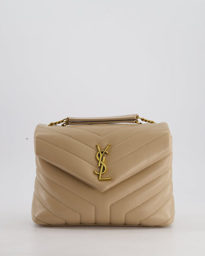 Saint Laurent Beige Small Lou Lou Bag with Gold Hardware