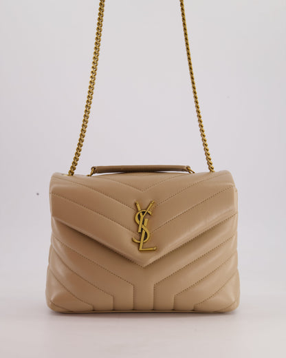 Saint Laurent Beige Small Lou Lou Bag with Gold Hardware