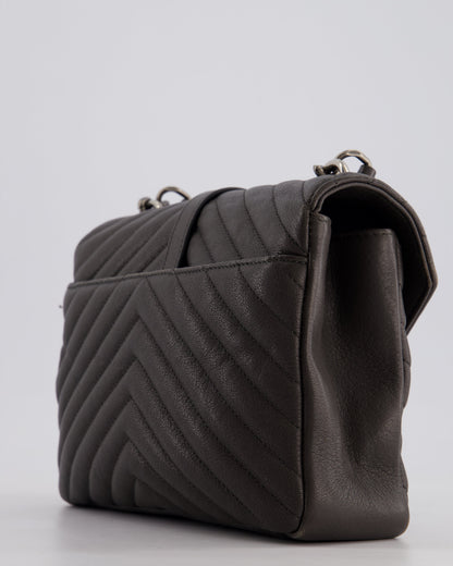 Saint Laurent Asphalt Grey Medium College Bag with Brushed Palladium Hardware