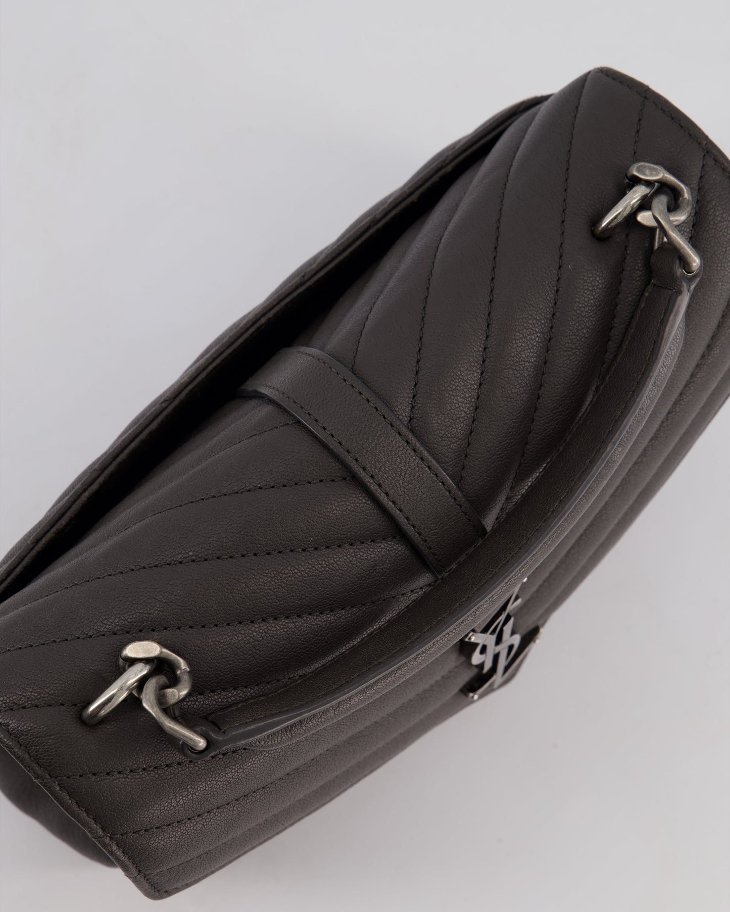 Saint Laurent Asphalt Grey Medium College Bag with Brushed Palladium Hardware