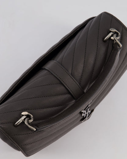 Saint Laurent Asphalt Grey Medium College Bag with Brushed Palladium Hardware