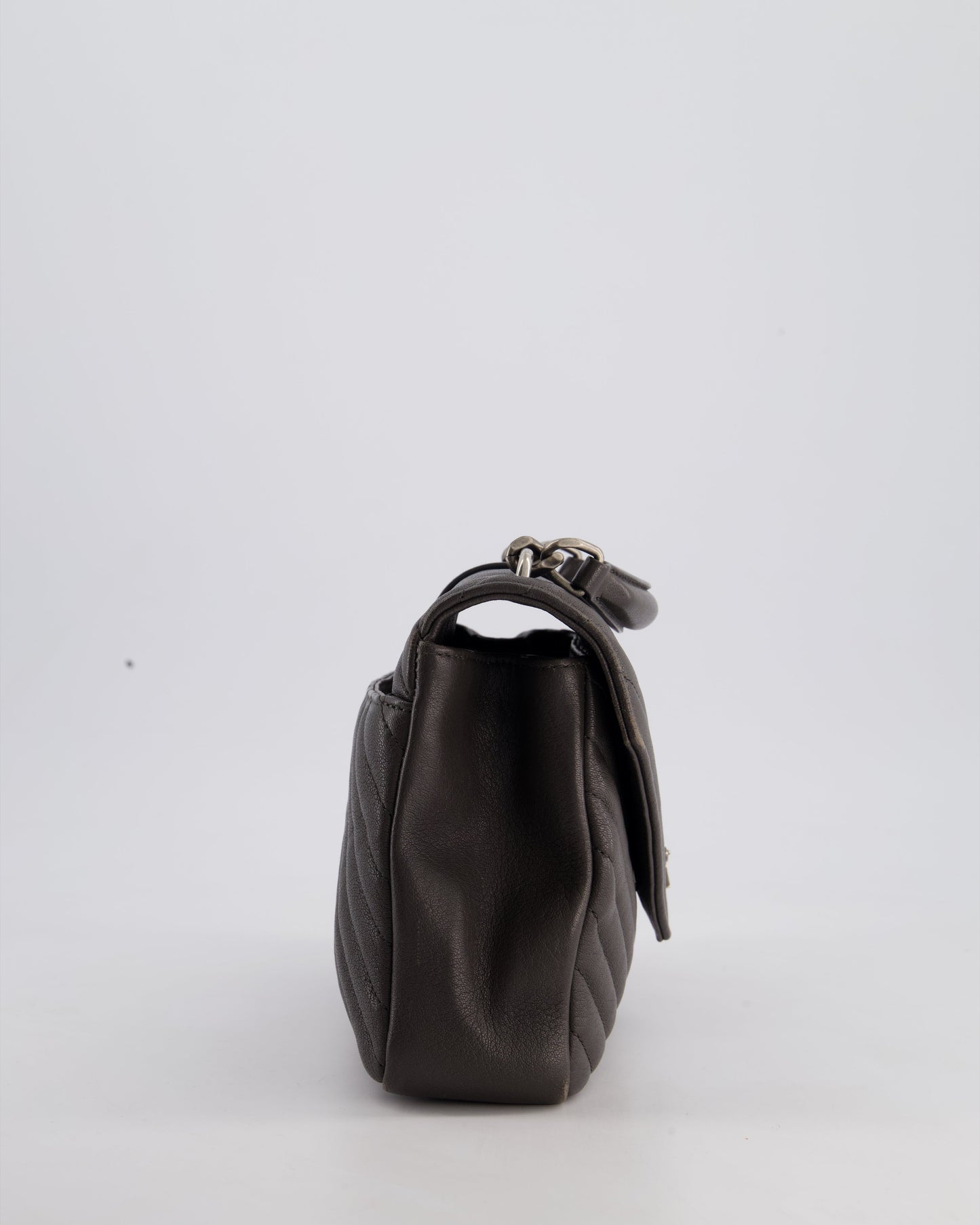 Saint Laurent Asphalt Grey Medium College Bag with Brushed Palladium Hardware