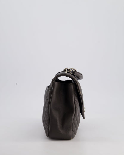 Saint Laurent Asphalt Grey Medium College Bag with Brushed Palladium Hardware