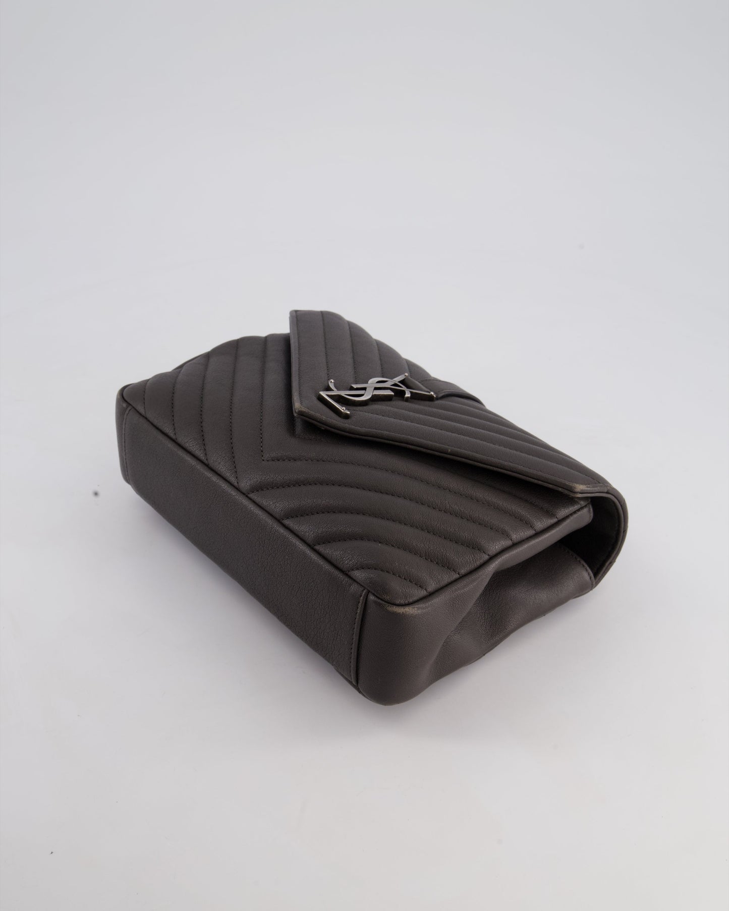 Saint Laurent Asphalt Grey Medium College Bag with Brushed Palladium Hardware