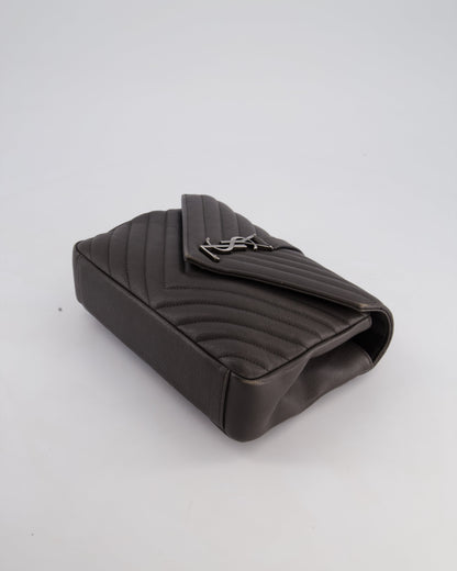 Saint Laurent Asphalt Grey Medium College Bag with Brushed Palladium Hardware