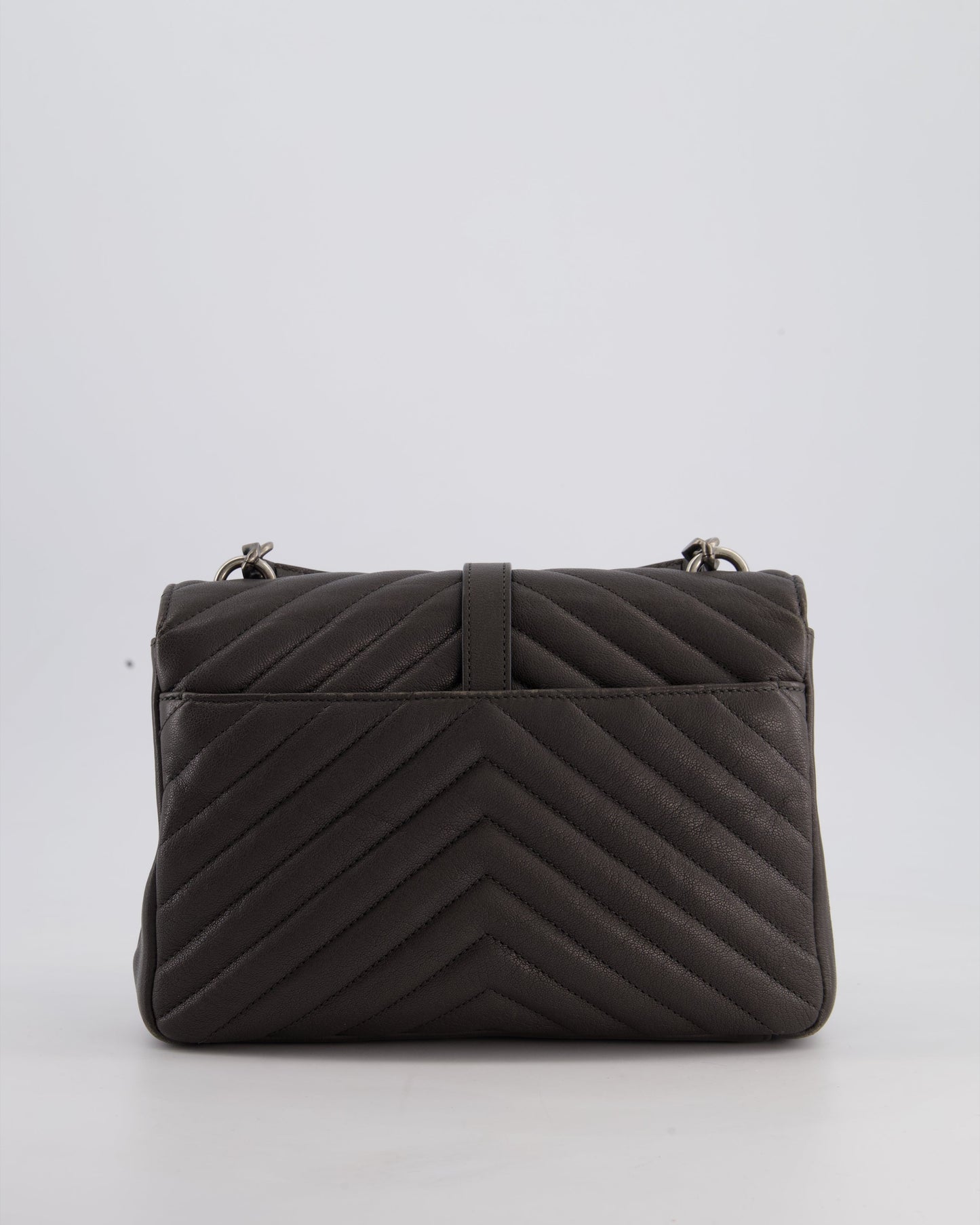 Saint Laurent Asphalt Grey Medium College Bag with Brushed Palladium Hardware