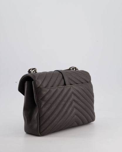 Saint Laurent Asphalt Grey Medium College Bag with Brushed Palladium Hardware