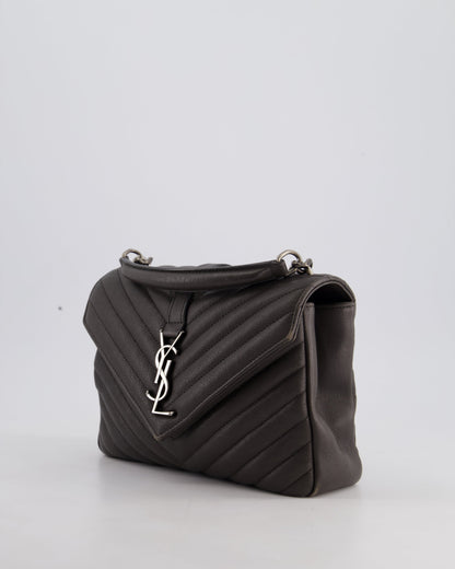 Saint Laurent Asphalt Grey Medium College Bag with Brushed Palladium Hardware