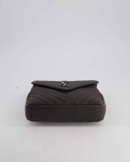 Saint Laurent Asphalt Grey Medium College Bag with Brushed Palladium Hardware