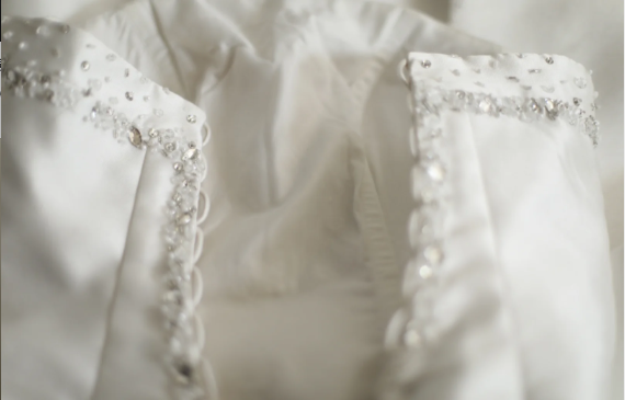 Retro Royal Princess Hand-beaded Bowknot A-line Floor-length Satin Wedding Dress P2808