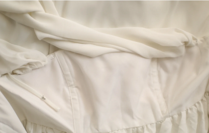 Simple halterneck Roman chiffon flowing wedding dress P2809