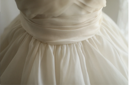 Champagne Color Sweetheart Neck Floral A-Line Layered Floor-Length Wedding Dress P2810