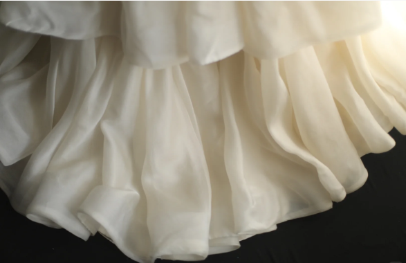 Champagne Color Sweetheart Neck Floral A-Line Layered Floor-Length Wedding Dress P2810