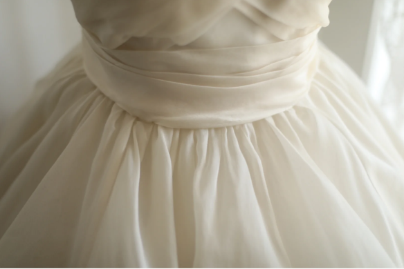 Champagne Color Sweetheart Neck Floral A-Line Layered Floor-Length Wedding Dress P2810