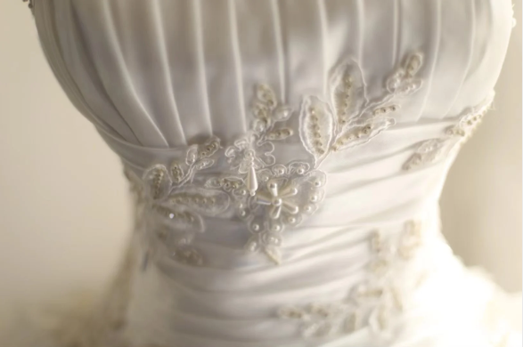 Retro palace irregular halter neck tulle layered ruffled A-line wedding dress P2824