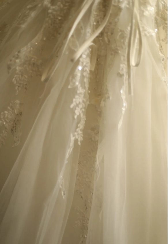 Simple One Shoulder Satin Mesh Splicing A-Line Floor-Length Wedding Dress P2827