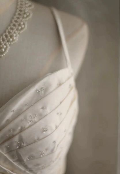 Retro Palace Beaded Skirt Cake Layered Wedding Dress P2844