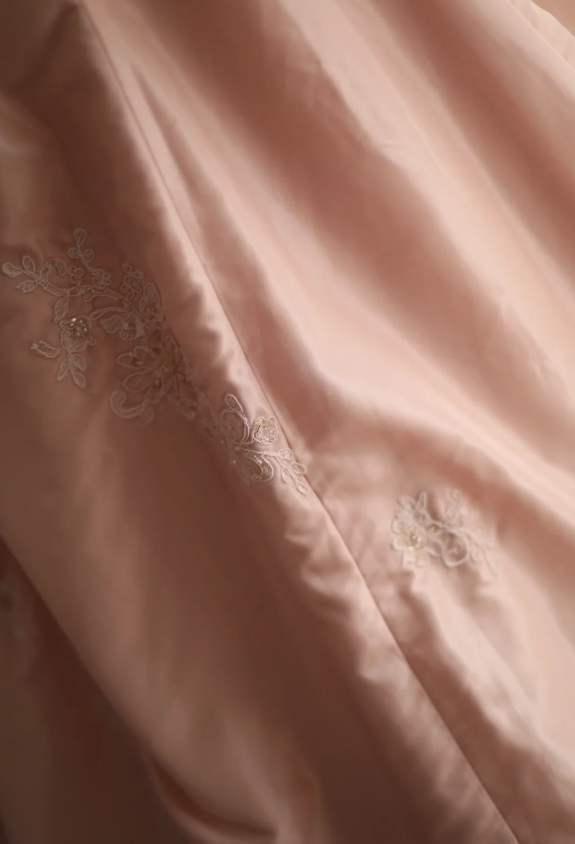 Retro Princess Pink Tube Top Irregular Puff Wedding Dress P2846