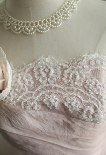 Princess Pink Tulle Irregular Skirt Puffy Floor-length Wedding Dress P2857