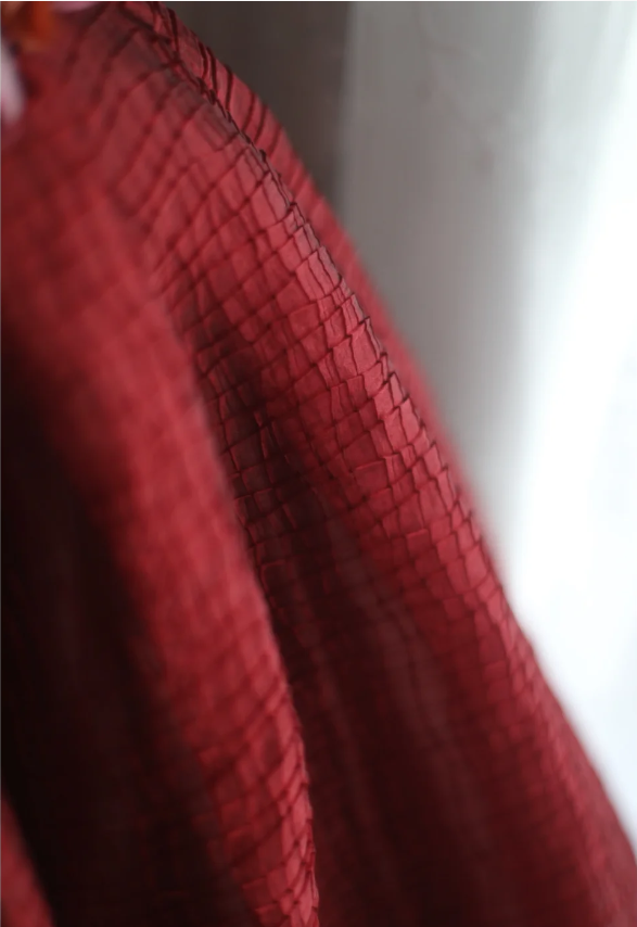 Gorgeous burgundy retro shoulder-wrapped sweetheart neckline puffy princess wedding dress P2859