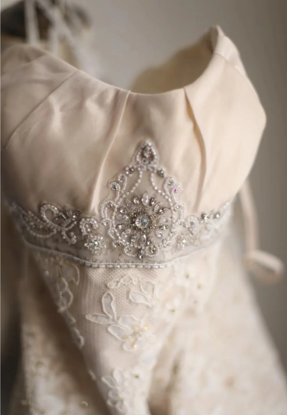 Retro palace soft light pink skirt cake layered wedding dress P2860