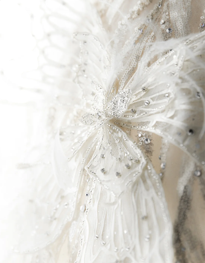 Dreamy 3D Butterfly Tulle A-Line Wedding Dress P2887