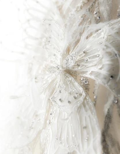 Dreamy 3D Butterfly Tulle A-Line Wedding Dress P2887